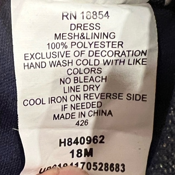 Bundle of 2 Rare Editions Girls Babydoll Sparkle Dresses Unicorns Size 12M - Picture 4 of 6